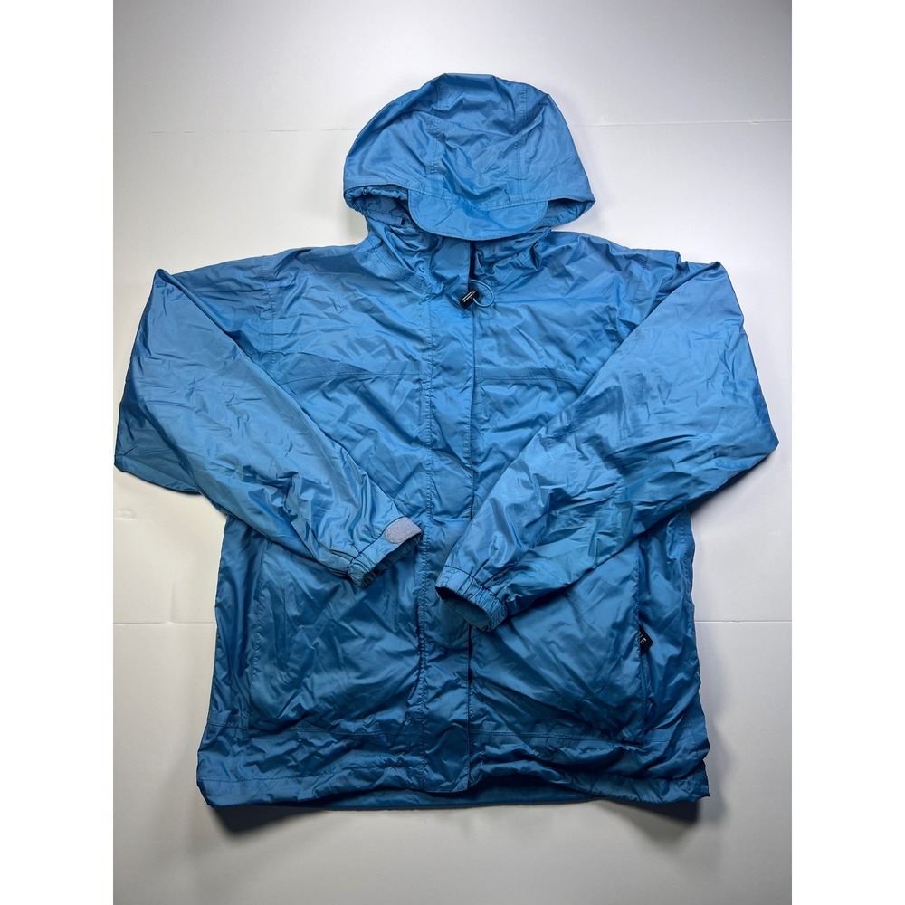 Cabela's Rain Jacket Women S Regular Blue Hooded Full Zip Mesh Lined Gorpcore